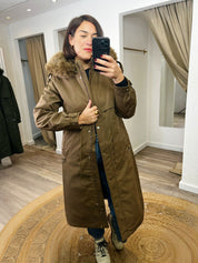Harlow Fur Lined Hooded Long Coat