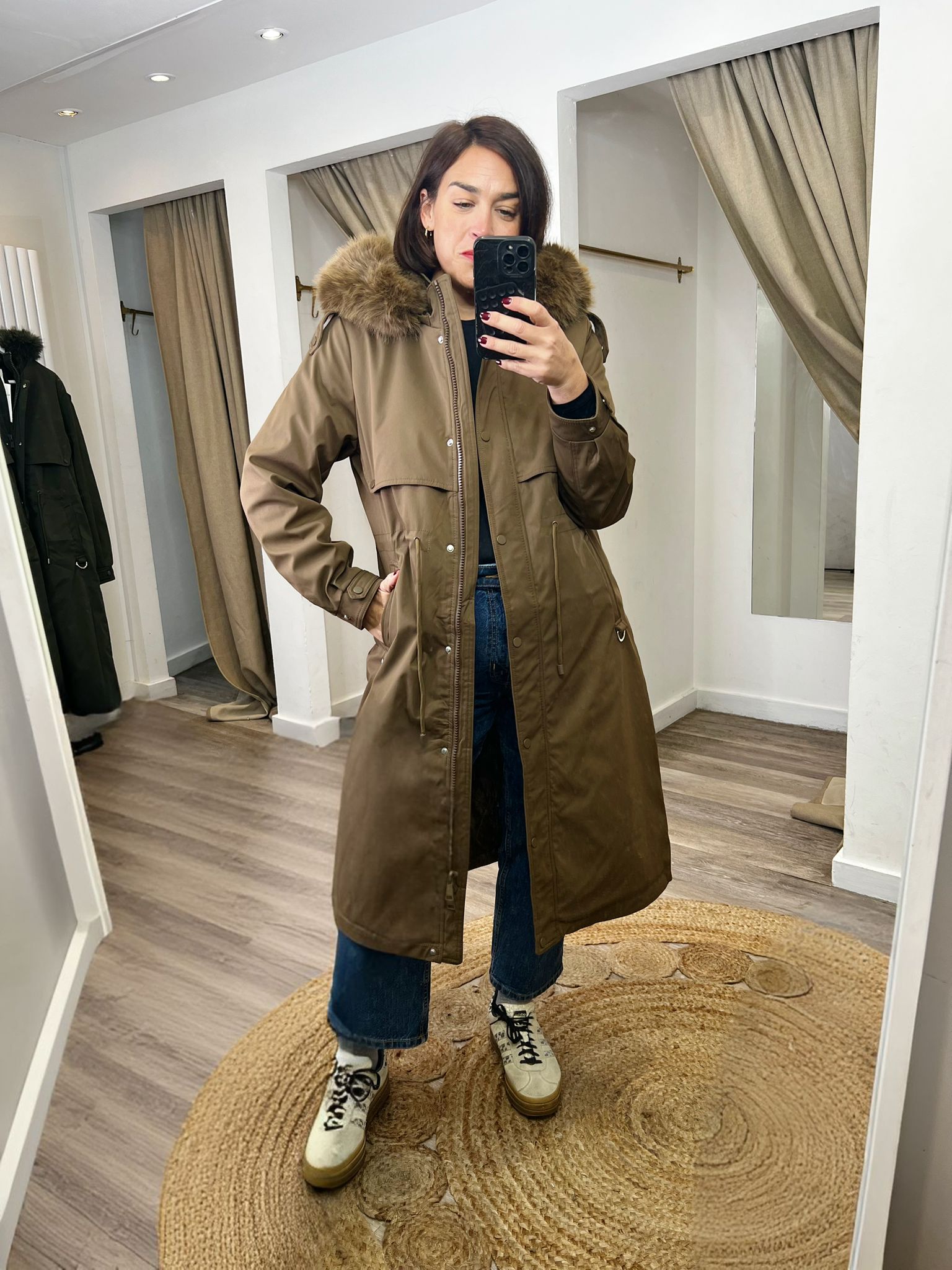 Harlow Fur Lined Hooded Long Coat