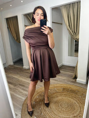 Betty Asymmetric Neckline Skater Mini