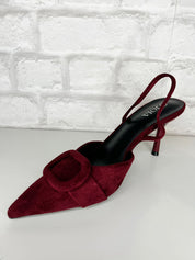 Charlie Pointy Suede Mary-Jane Heel