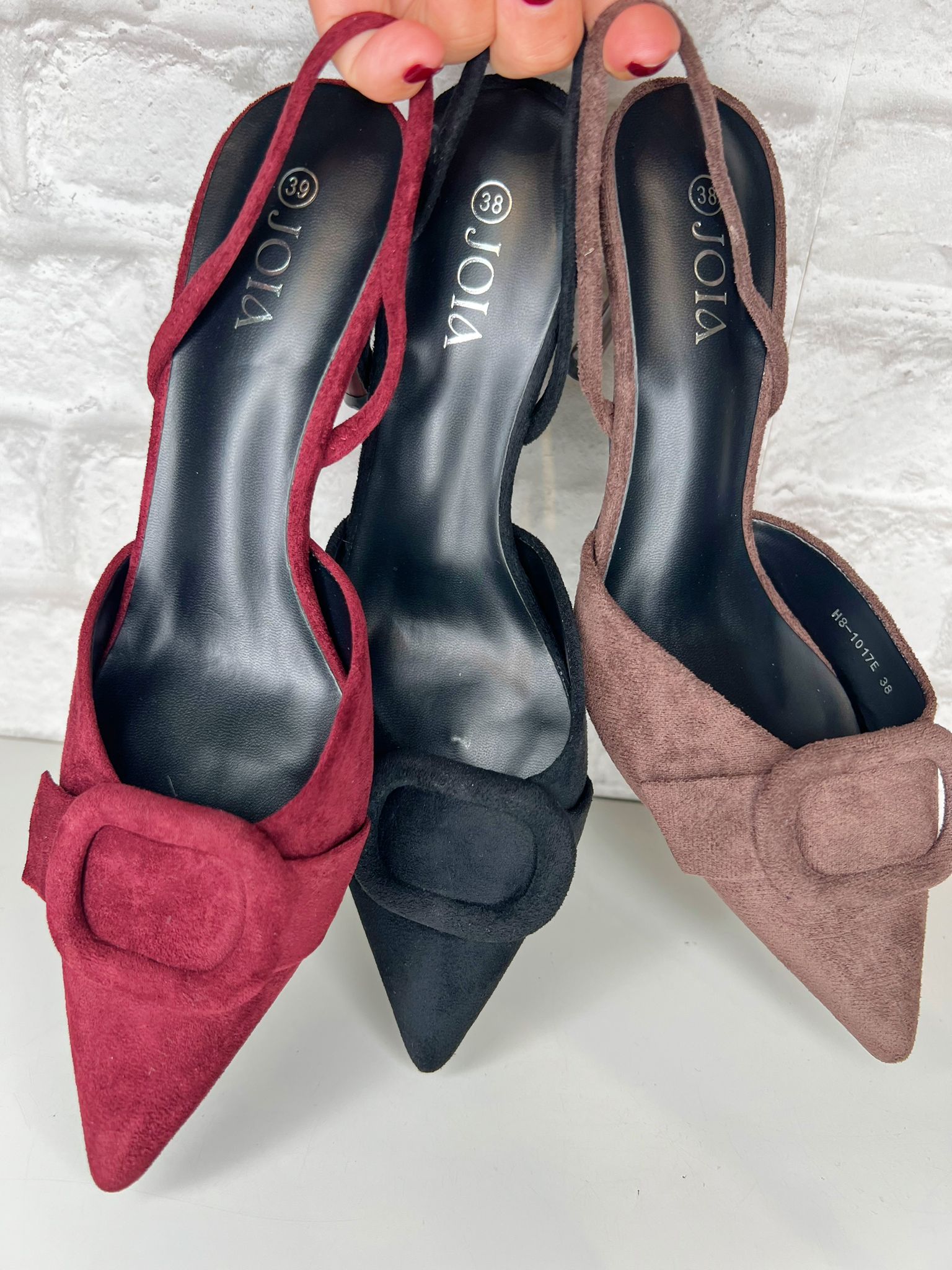 Charlie Pointy Suede Mary-Jane Heel