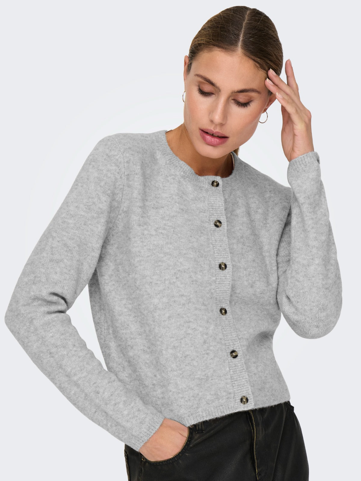 Chloe Light Grey Button up Cardigan