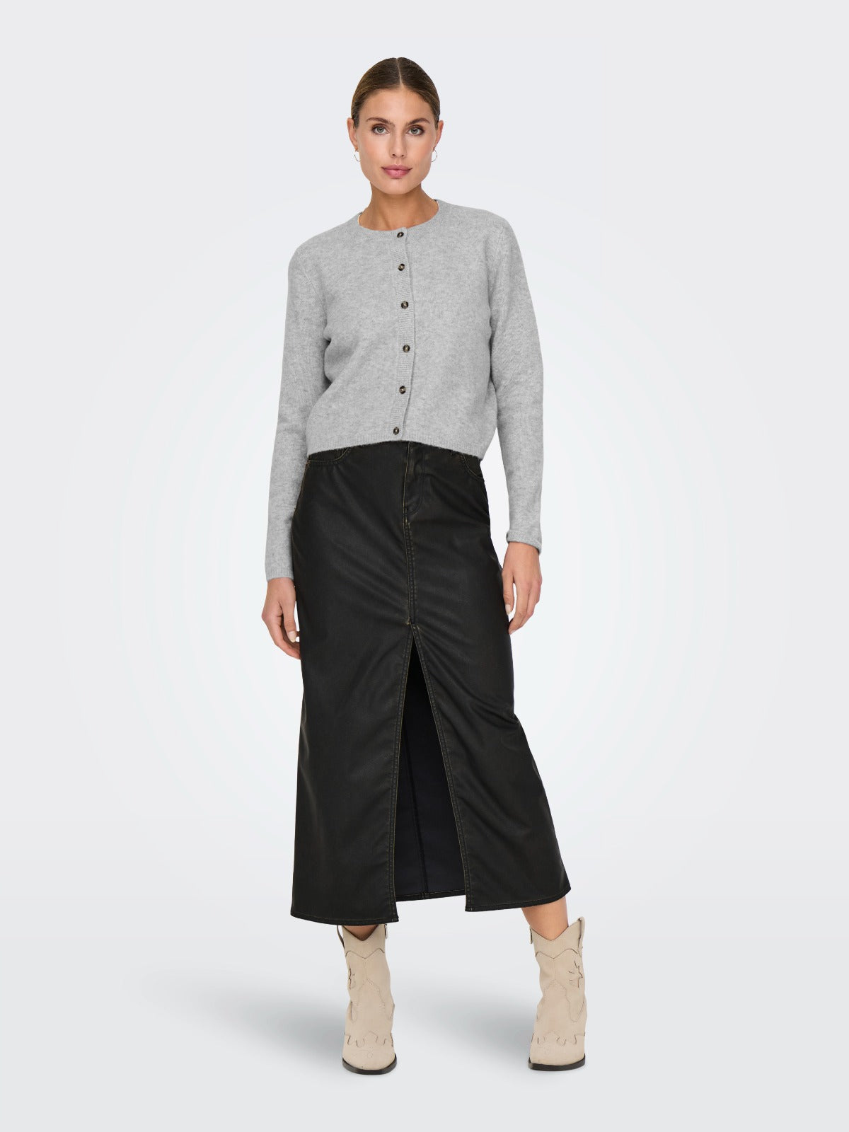Chloe Light Grey Button up Cardigan