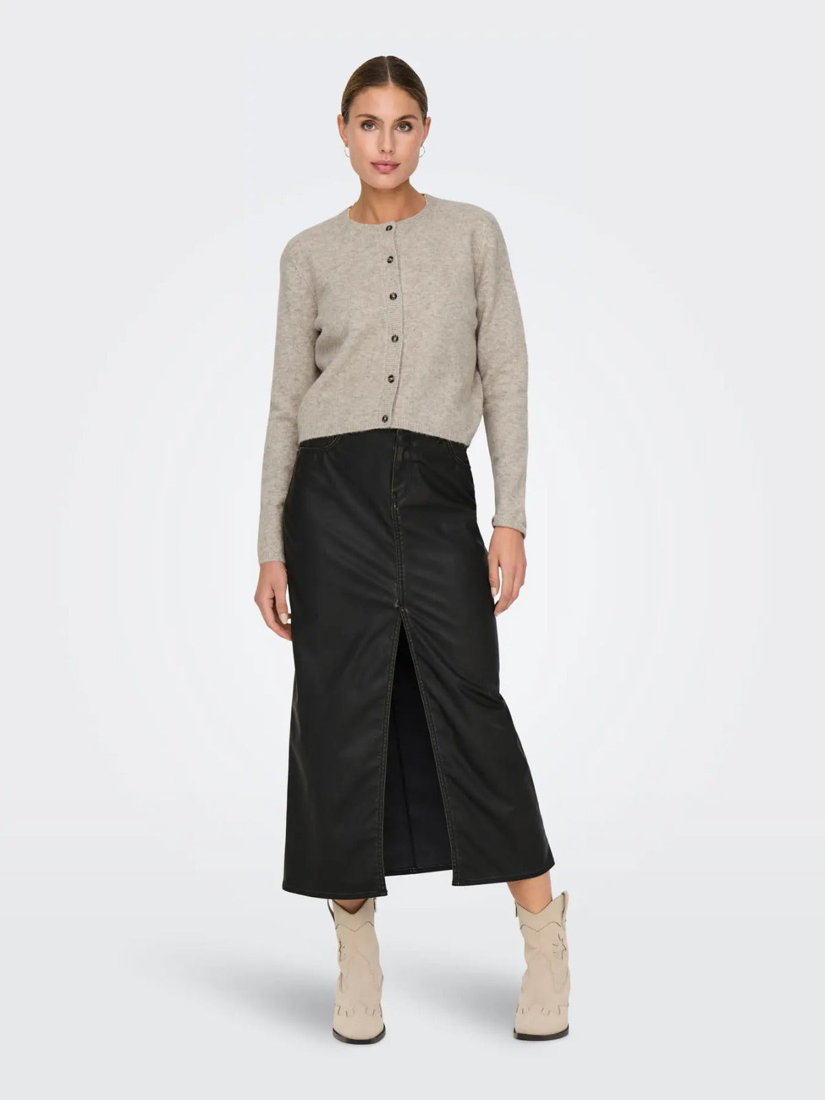 Chloe Beige Button up Cardigan