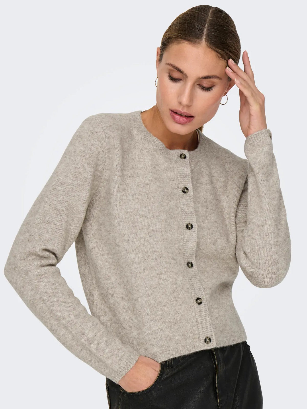 Chloe Beige Button up Cardigan