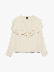 Lizzi Cream Flounce Blouse