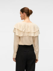 Lizzi Cream Flounce Blouse