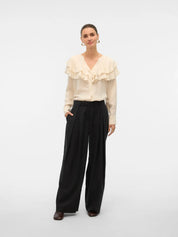 Lizzi Cream Flounce Blouse