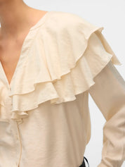 Lizzi Cream Flounce Blouse