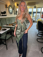 Kitty Lace and Satin Slip Dress/Vest