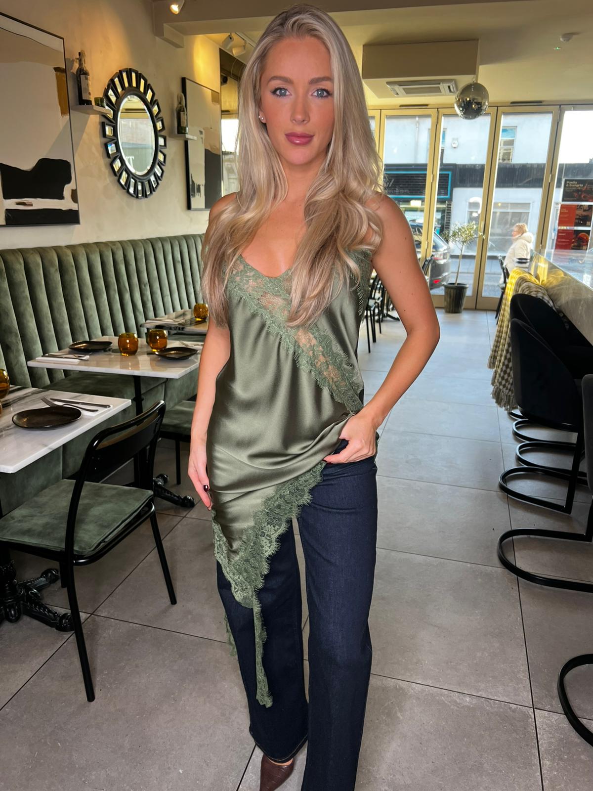 Kitty Lace and Satin Slip Dress/Vest