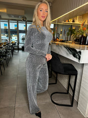 Maeve Jewelled Long Wide Leg Trousers