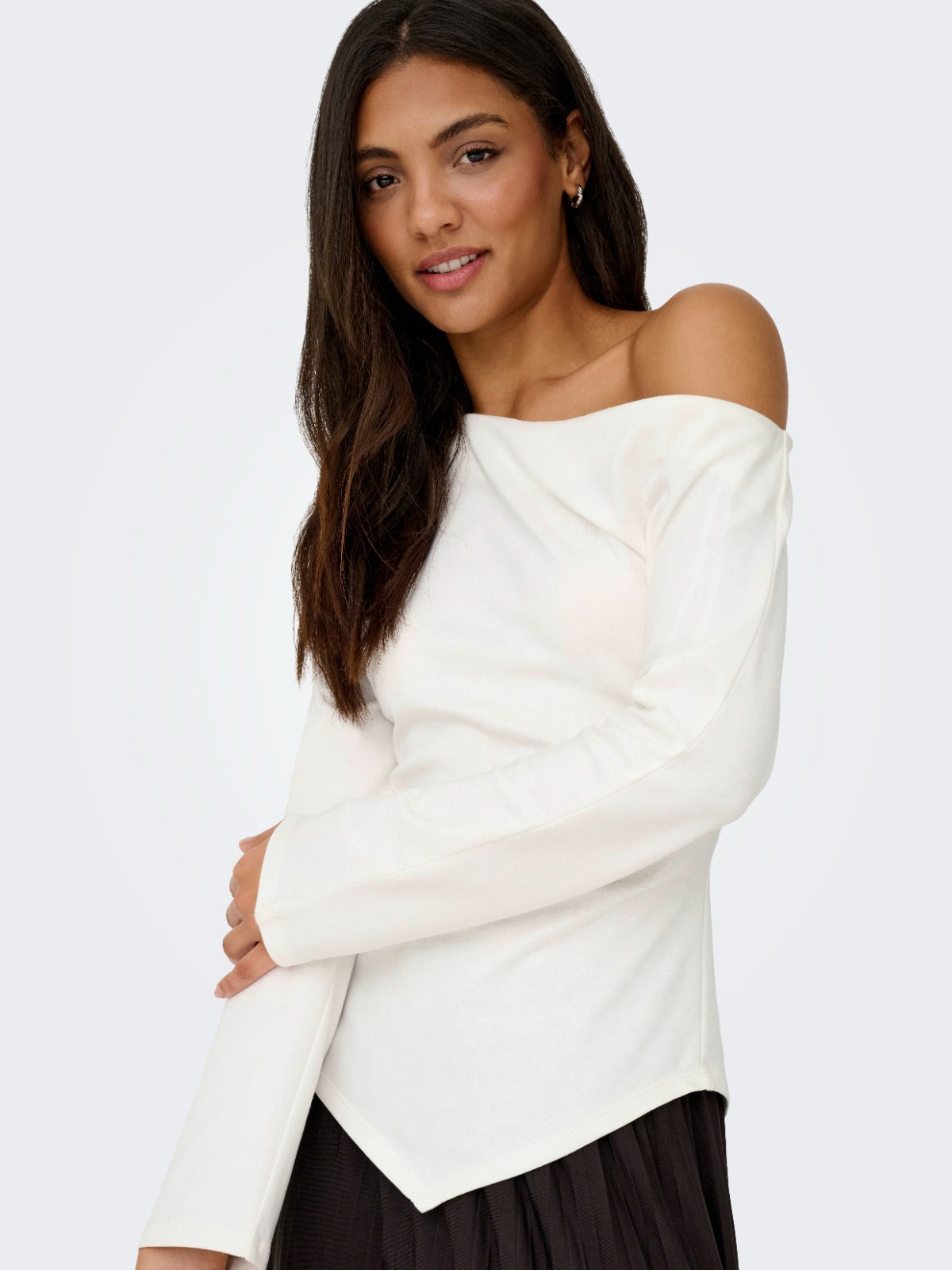 Catie Asymmetric Top White