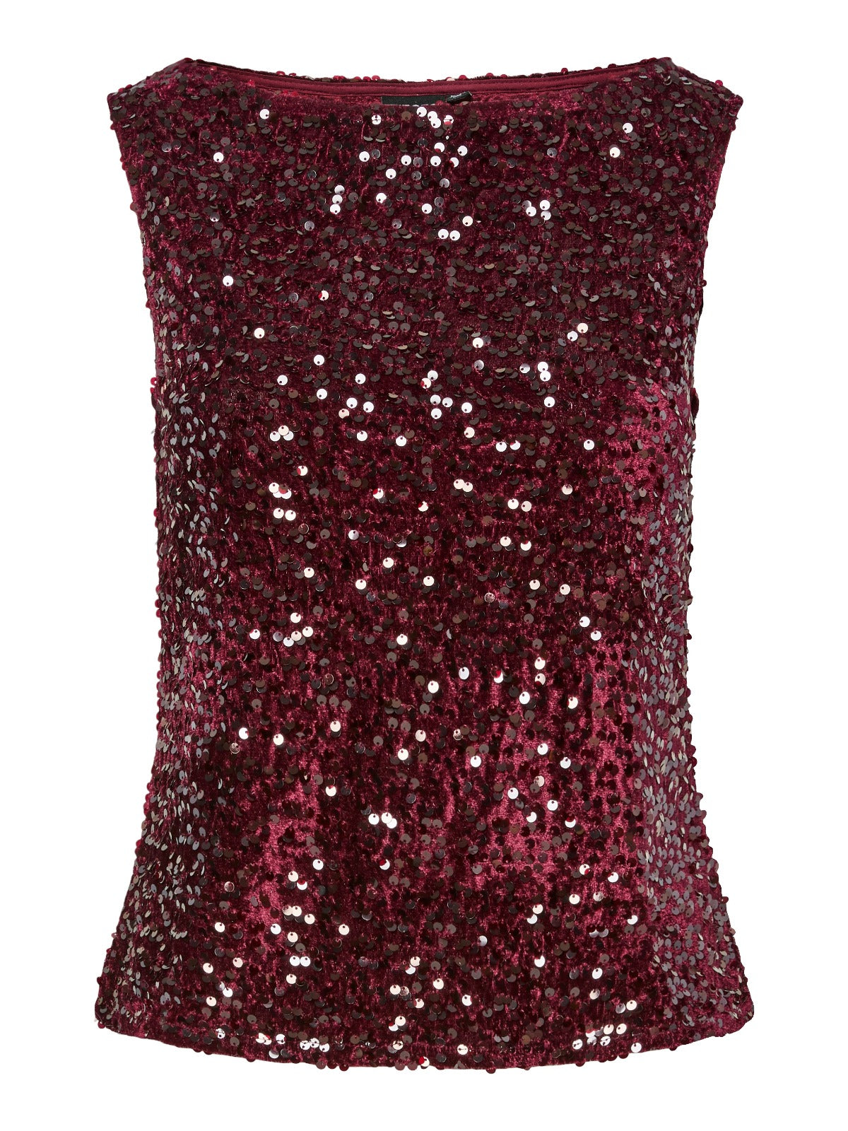 Kam Sequin Tank Top Wine