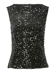 Kam Sequin Tank Top Black