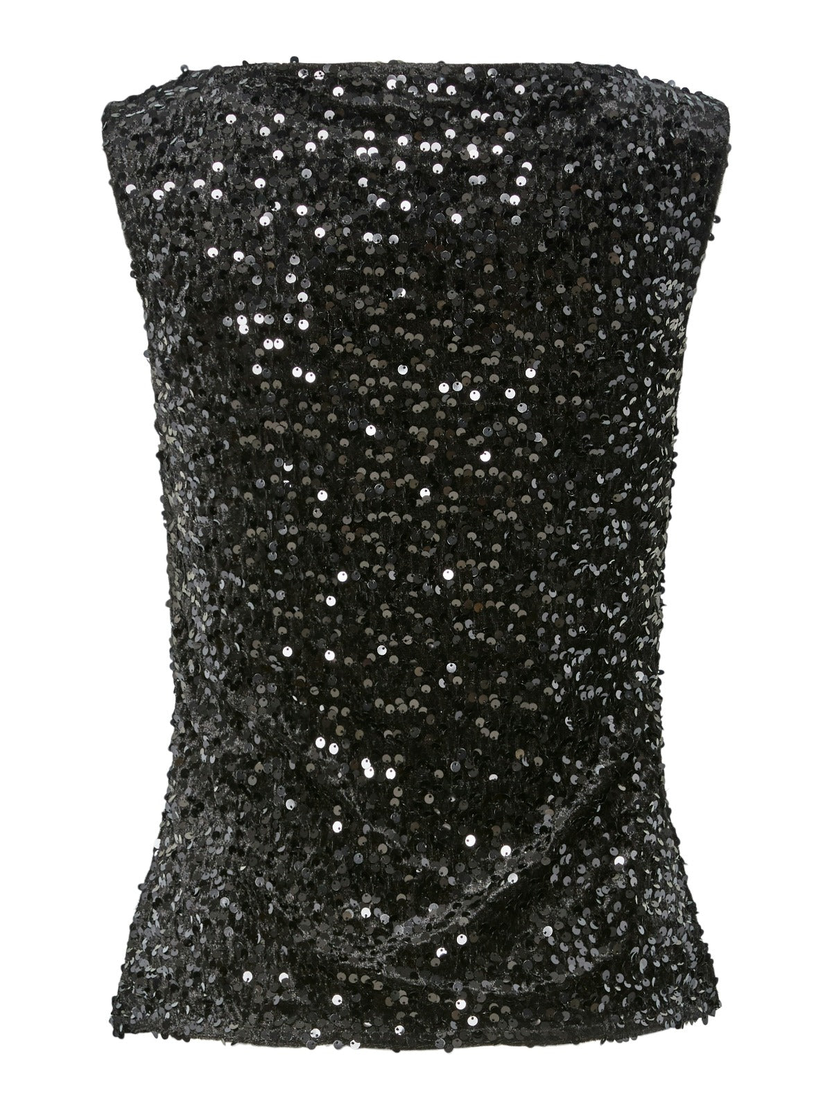 Kam Sequin Tank Top Black