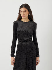 Tilla Rhinestone Velvet Bodysuit