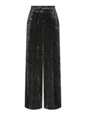 Tilla Rhinestone Velvet Tailored Trousers
