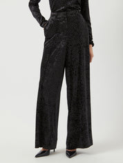 Tilla Rhinestone Velvet Tailored Trousers