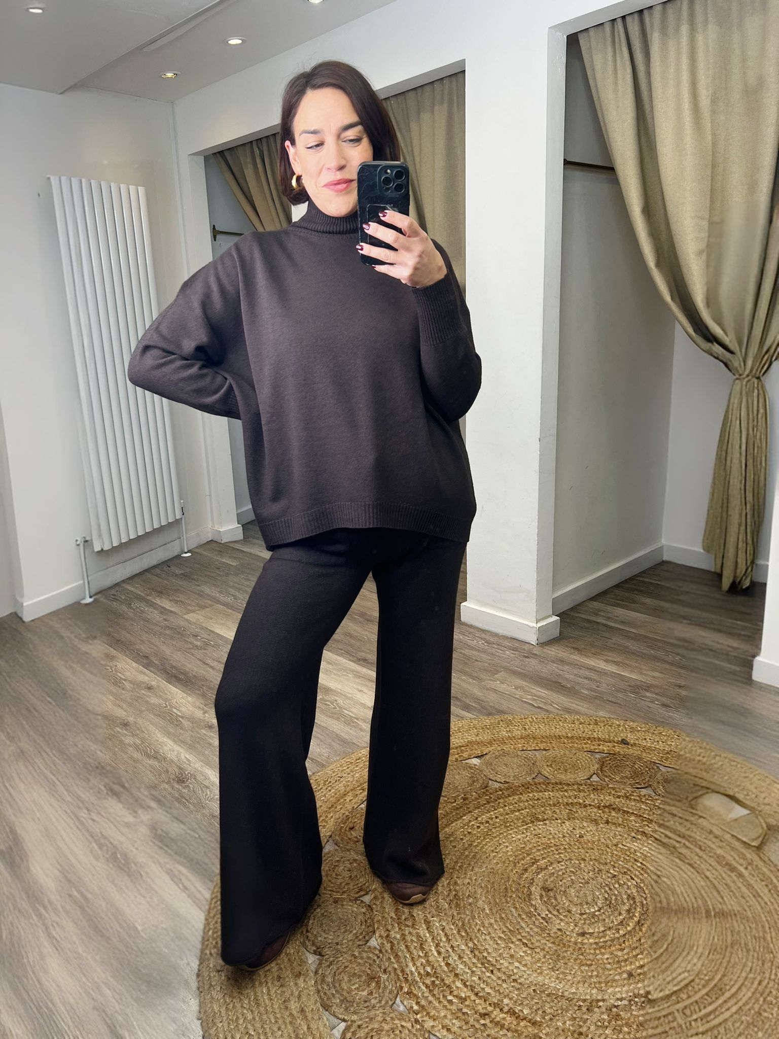 Ella Knit Wide Leg Trousers with Tie Waist