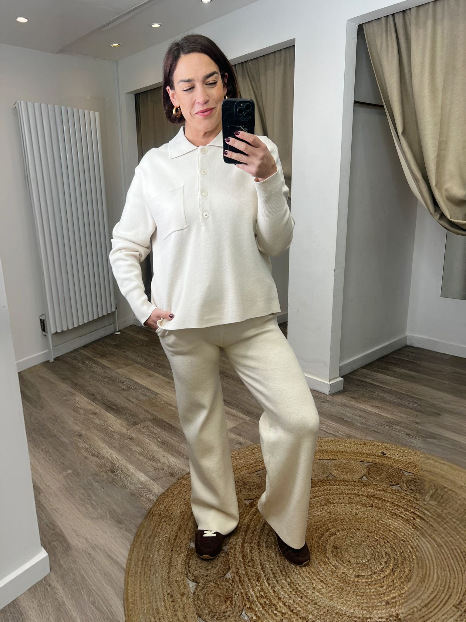 Nicole Italian Knit Wide Leg Trousers