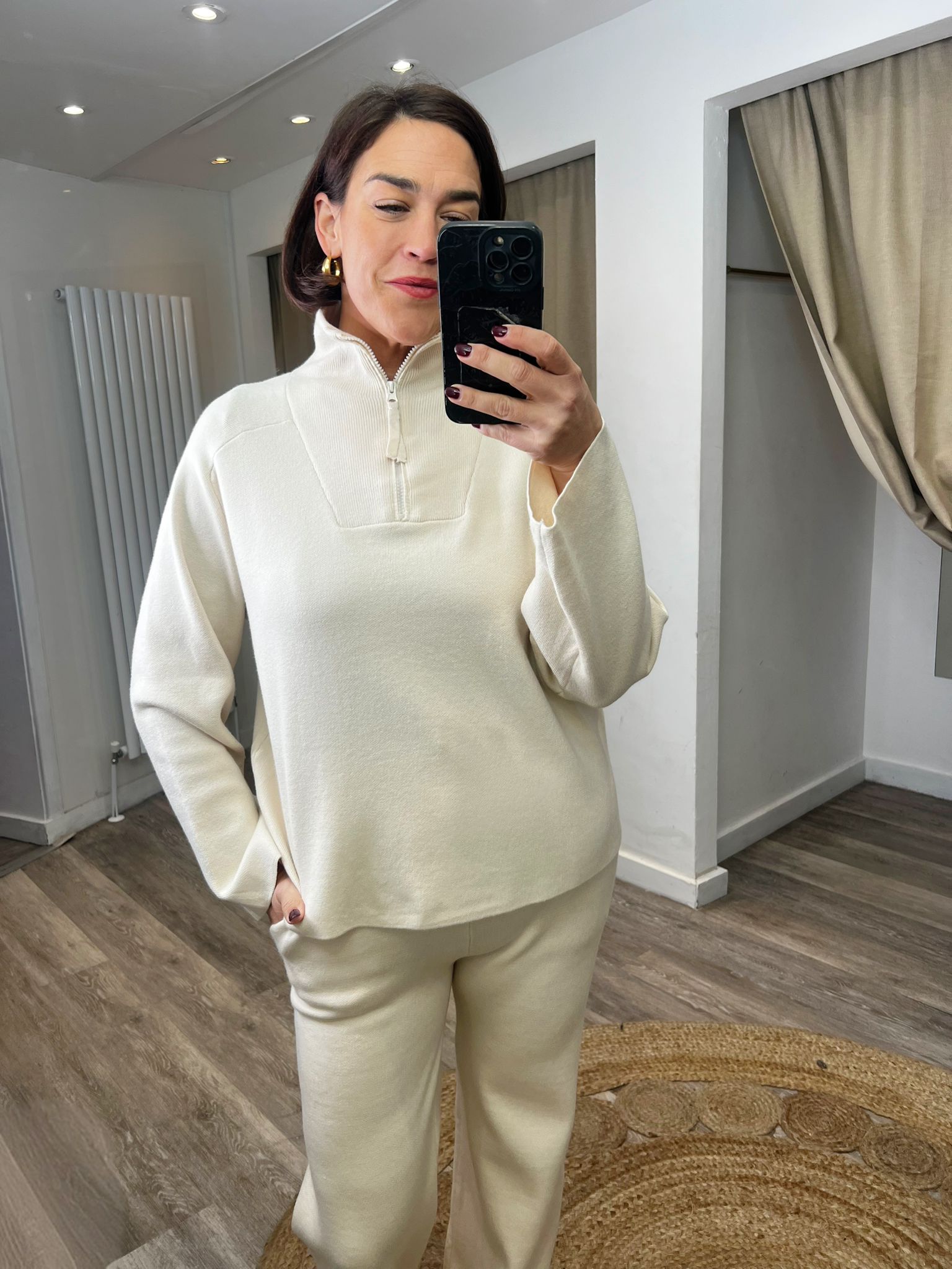 Nicole  Italian Knit Half Zip Knit Jumper