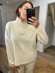 Nicole  Italian Knit Half Zip Knit Jumper