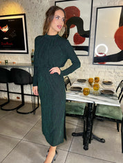 Yen Green Sparkle Midi Dress