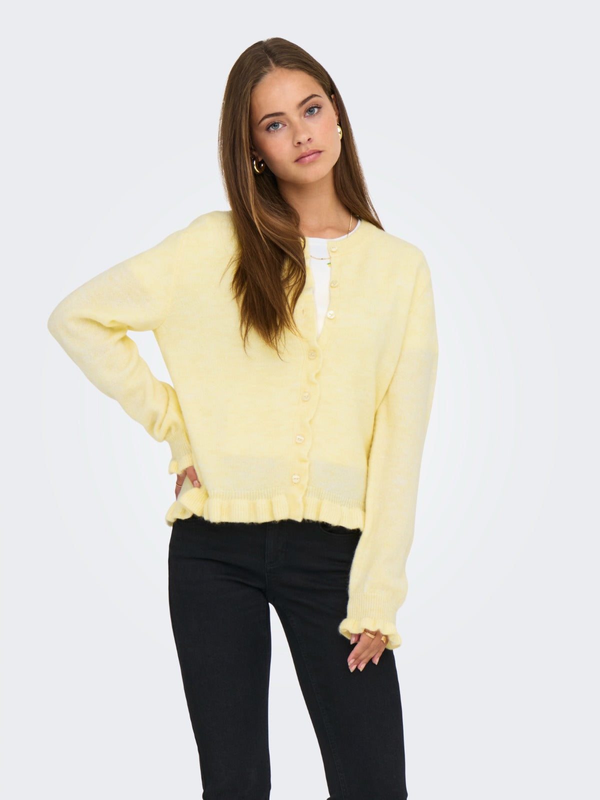 Letty Frill Cardigan Yellow