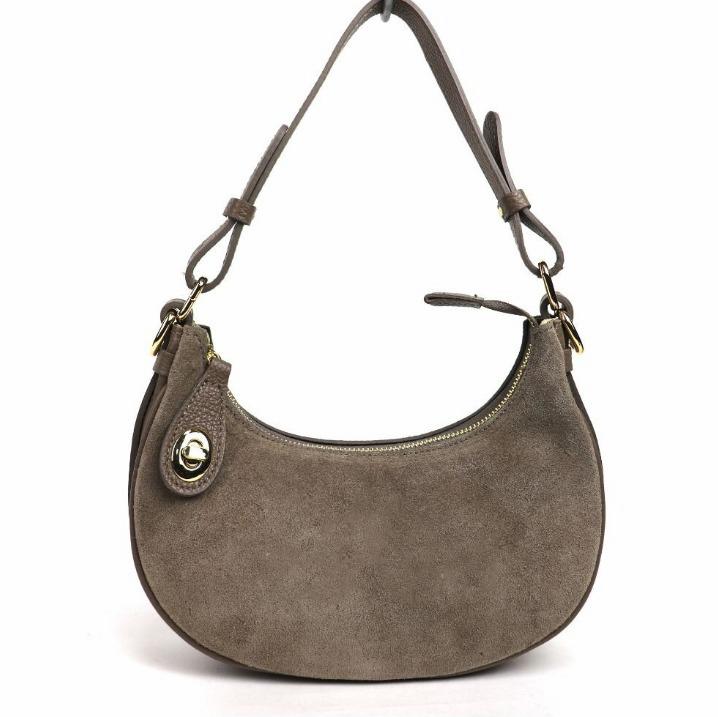 Suede Mini Hobo Leather Handbag