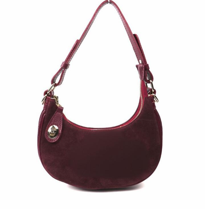 Suede Mini Hobo Leather Handbag
