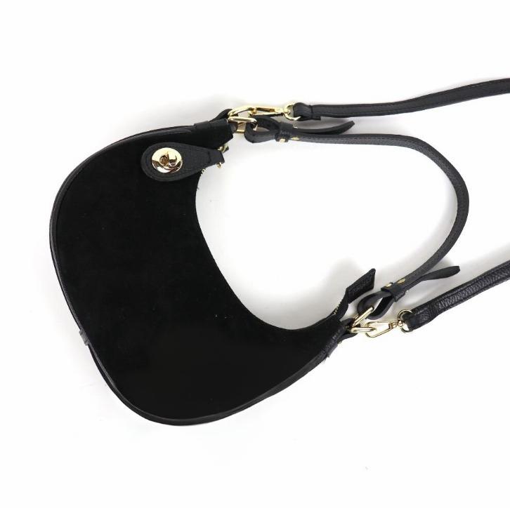 Suede Mini Hobo Leather Handbag