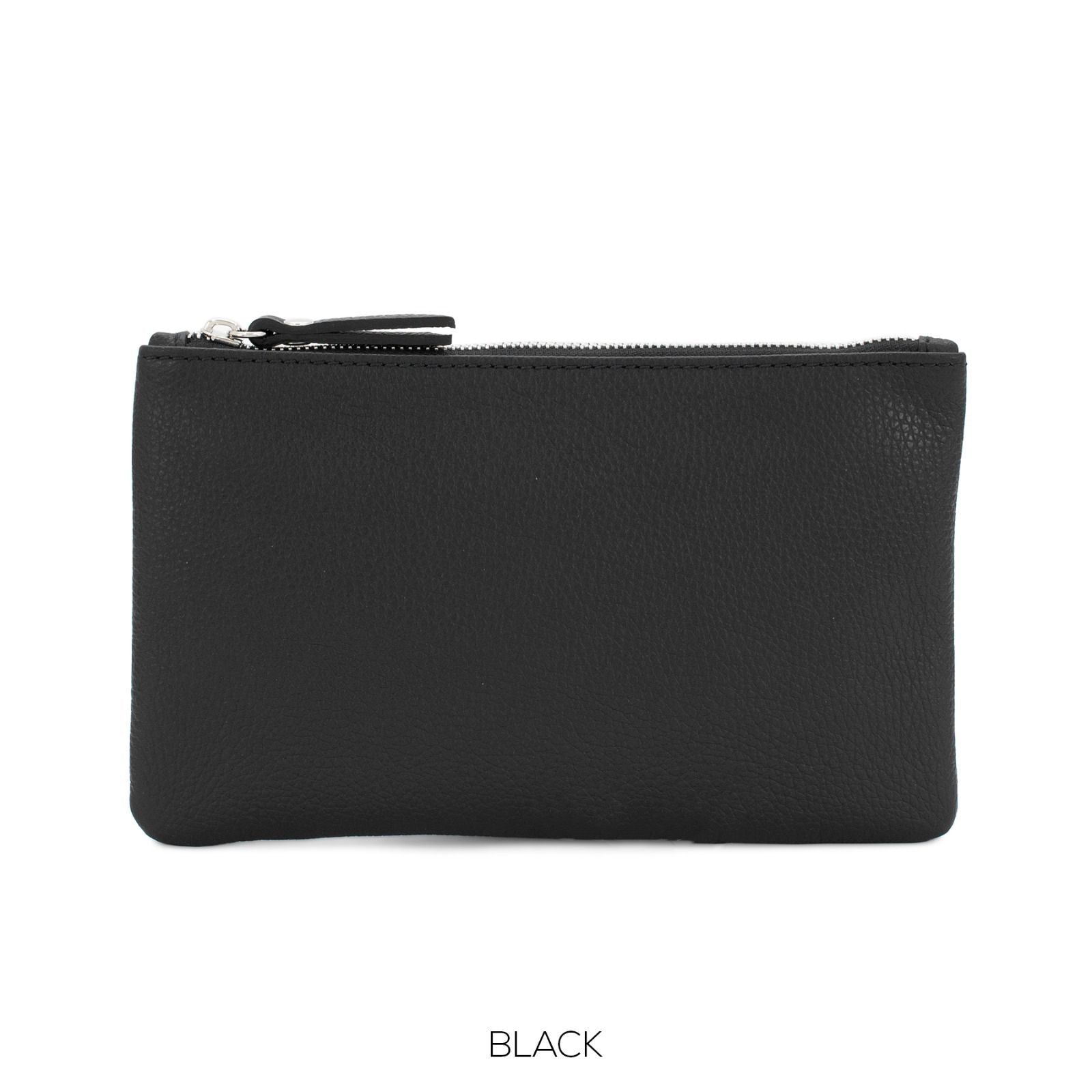 Leather Zip Pouch Purse