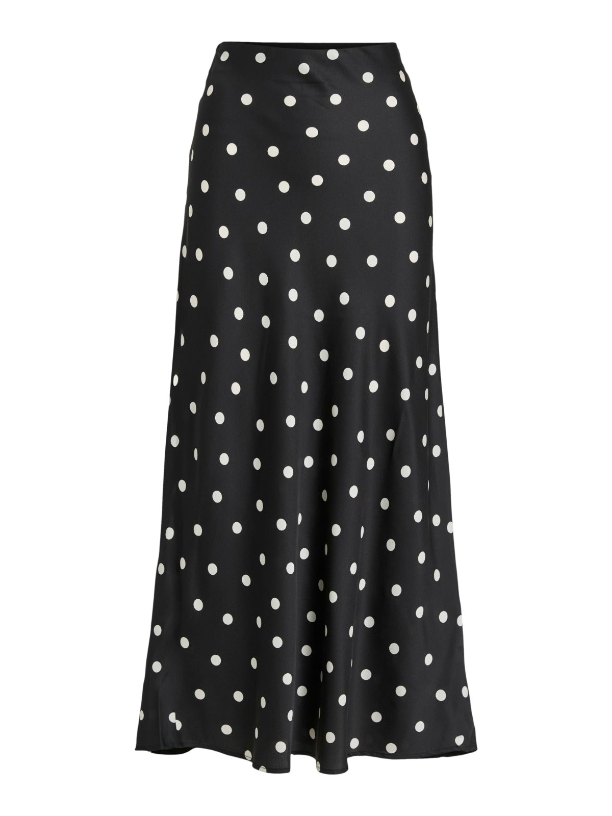 Viellette Black Spot satin Midi Skirt