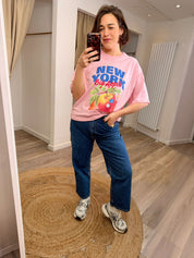 Print Tee New York Big Apple Pink