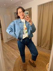 Pippa Oversized Denim Bomber Jacket