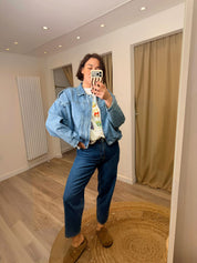 Pippa Oversized Denim Bomber Jacket