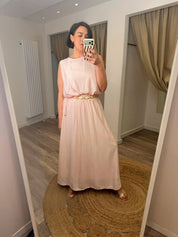 Elisa Silky Bubble Top and Maxi Skirt, Starfish Belt Set