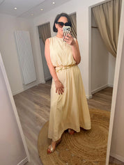 Elisa Silky Bubble Top and Maxi Skirt, Starfish Belt Set