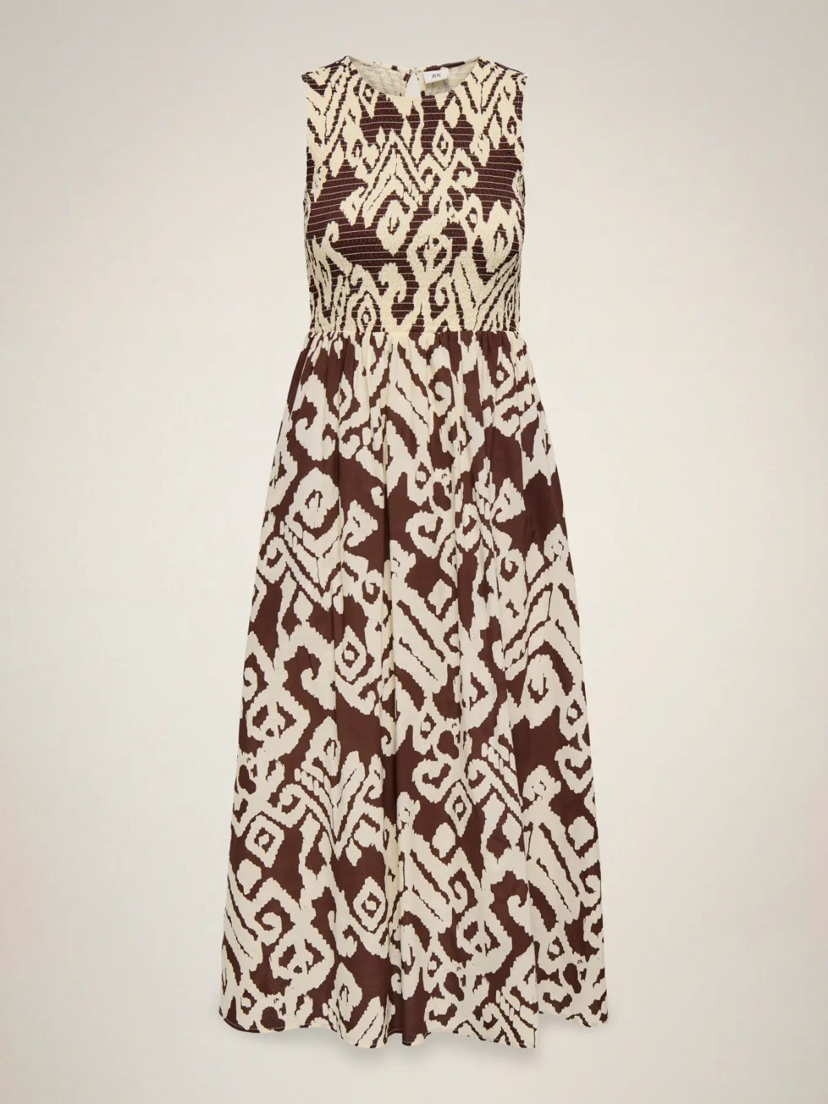 Diago Smock Midi Dress Brown Print