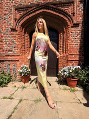 Orchinda satin Midi Dress