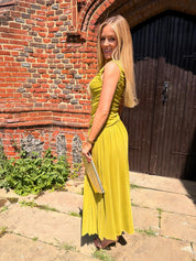 Penelope Mesh Draped Midi/Maxi Dress