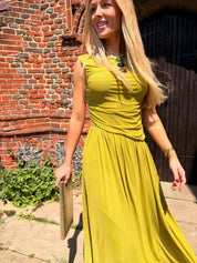 Penelope Mesh Draped Midi/Maxi Dress