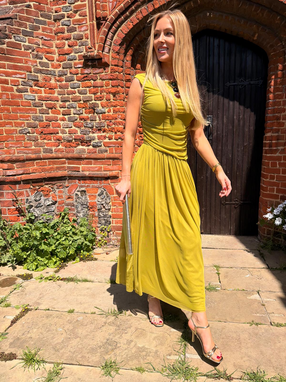 Penelope Mesh Draped Midi/Maxi Dress