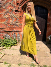 Penelope Mesh Draped Midi/Maxi Dress