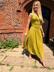 Penelope Mesh Draped Midi/Maxi Dress