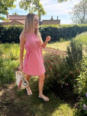 Camilla Red Gingham Tie Mini Dress