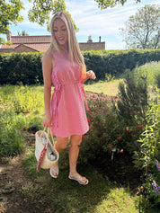 Camilla Red Gingham Tie Mini Dress