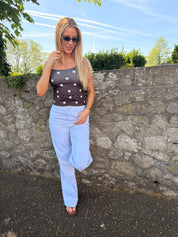 Madison White Wide-Leg Jeans