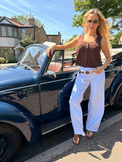 Madison White Wide-Leg Jeans